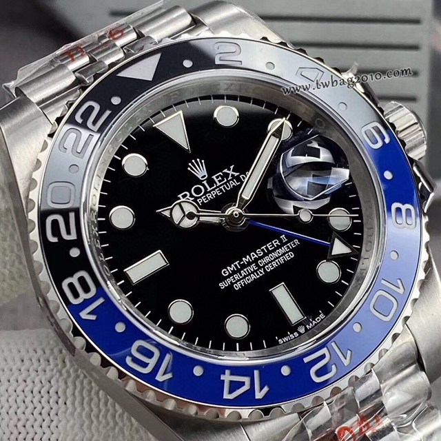 勞力士複刻手錶 Rolex男士腕表 黑藍陶瓷圈 GMTMASTER格林尼治型環球腕表 126710BLRO-0001  gjs2185